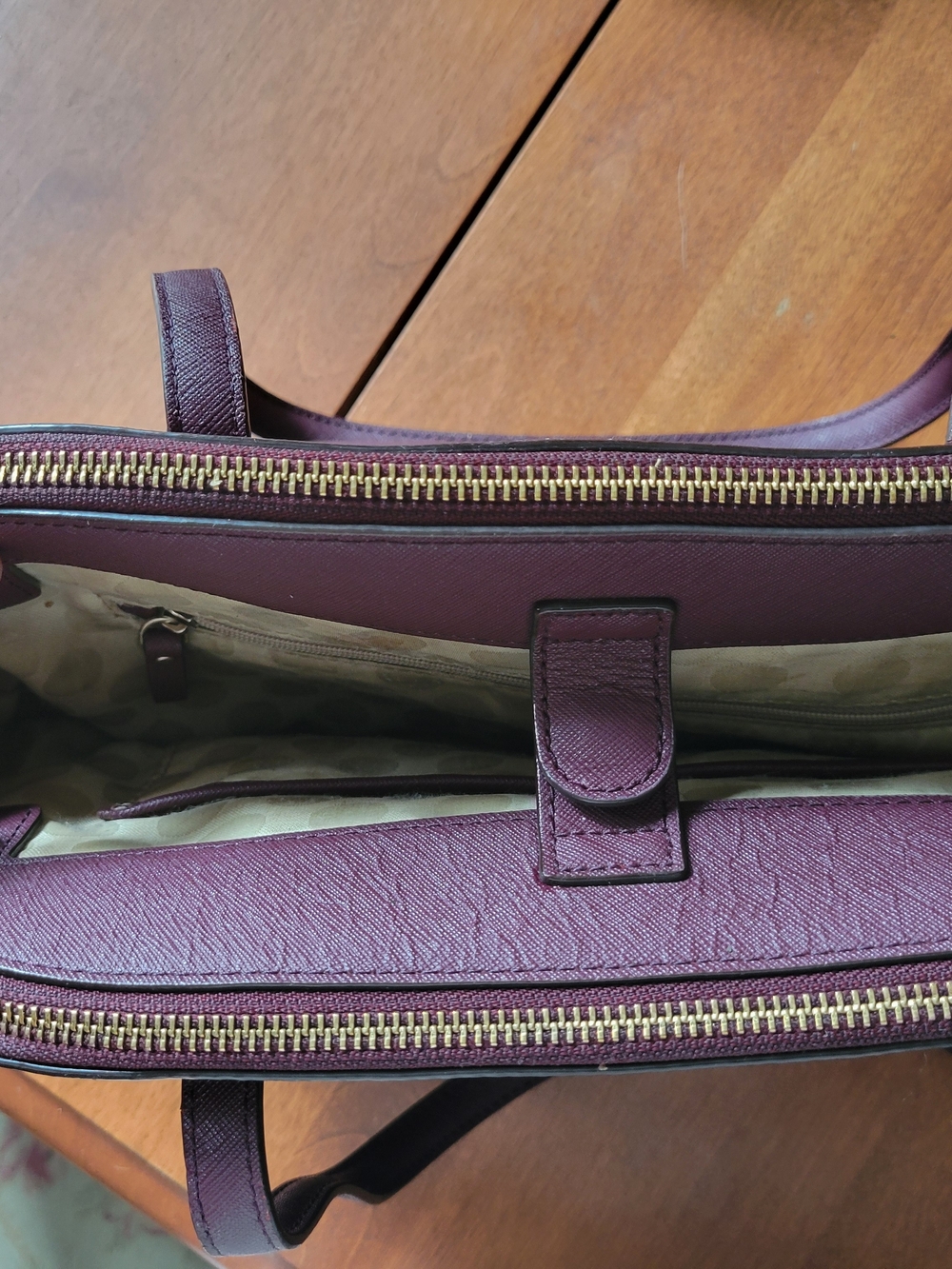 kate spade New York Plum Saffiano Leather Tote - Picture 3 of 16